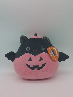Squishmallows Pink and Black Emily Bat Pumpkin Plush